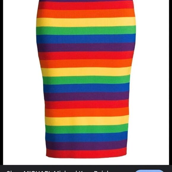 Rainbow-Striped Pencil Skirt - Picture 6 of 6
